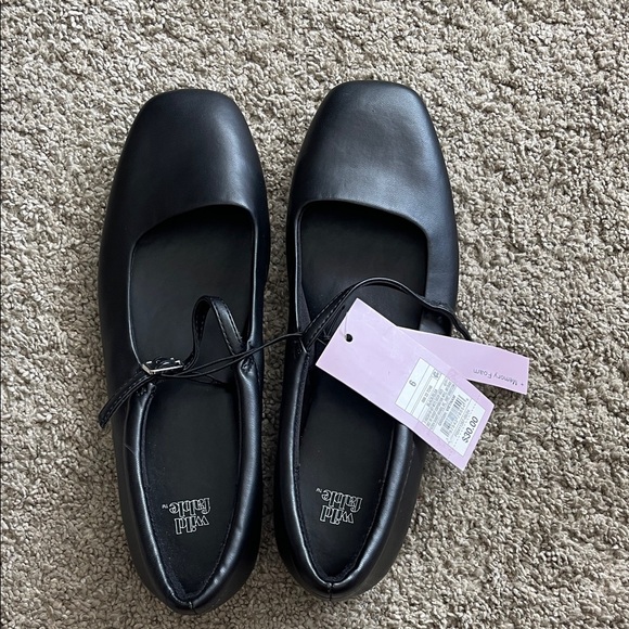 wild fable Shoes - Wild Fable Black Square-Toe Mary Jane Flats
